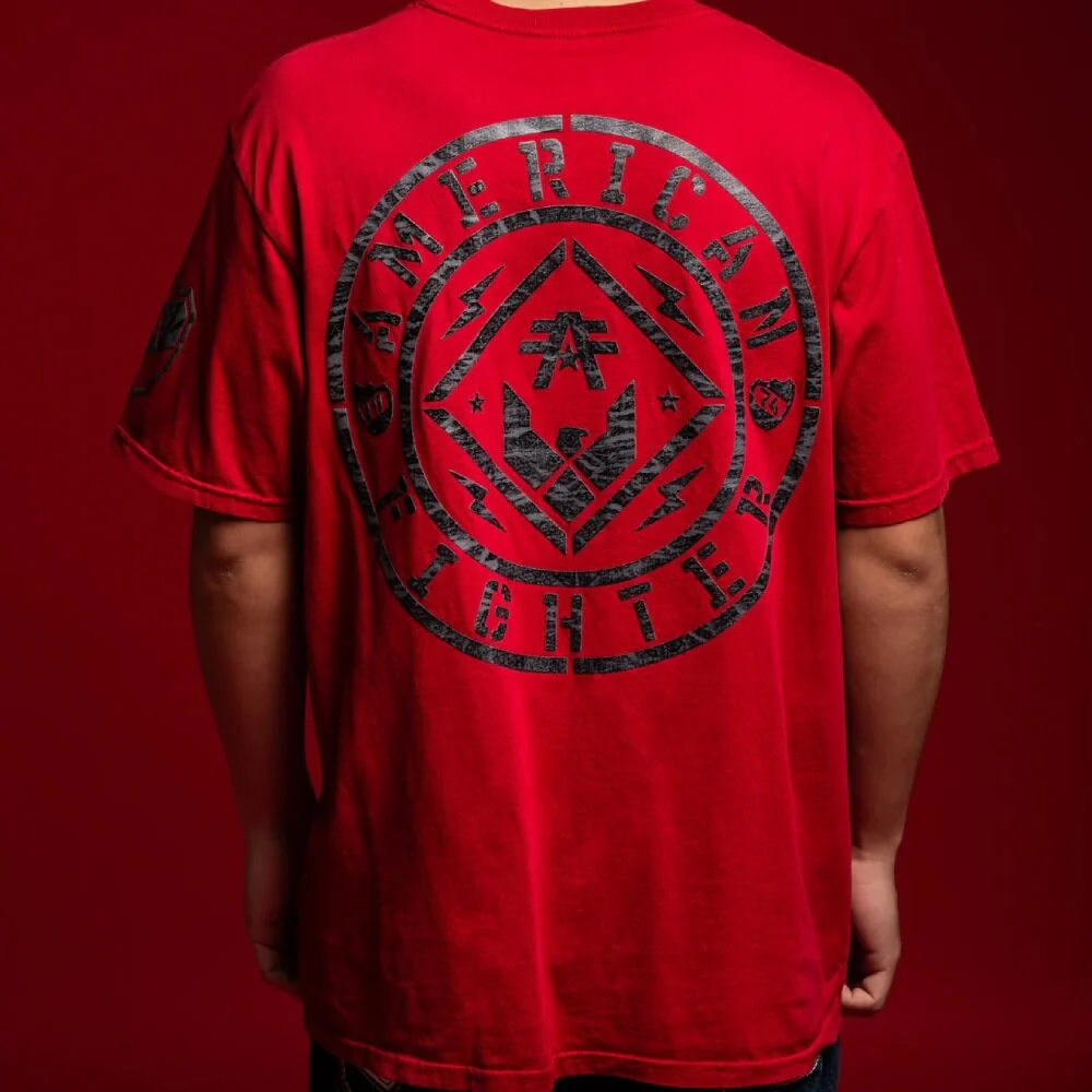 American Fighter Mens Alderson T-Shirt Equestrian Red - FM16419 - Image 3
