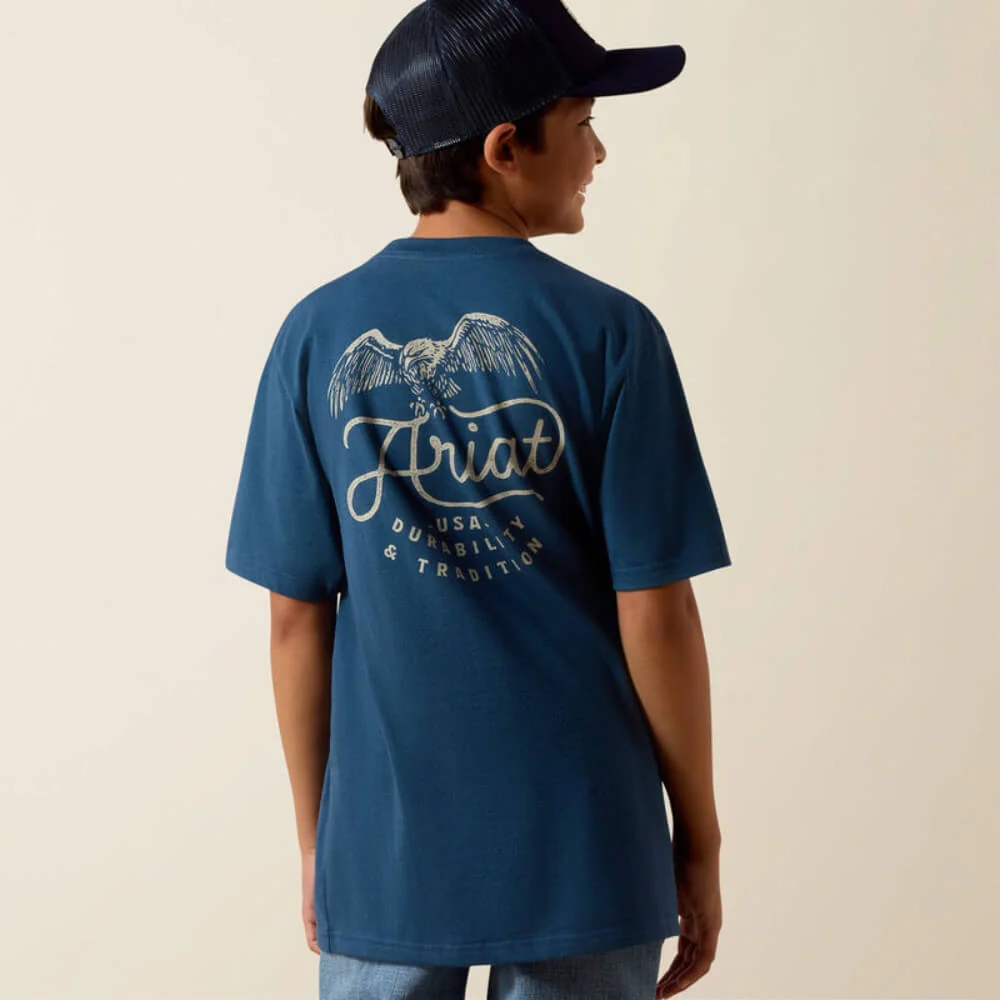 Ariat Boys Drop Down Eagle T-Shirt Key Largo - 10073456 - Image 2