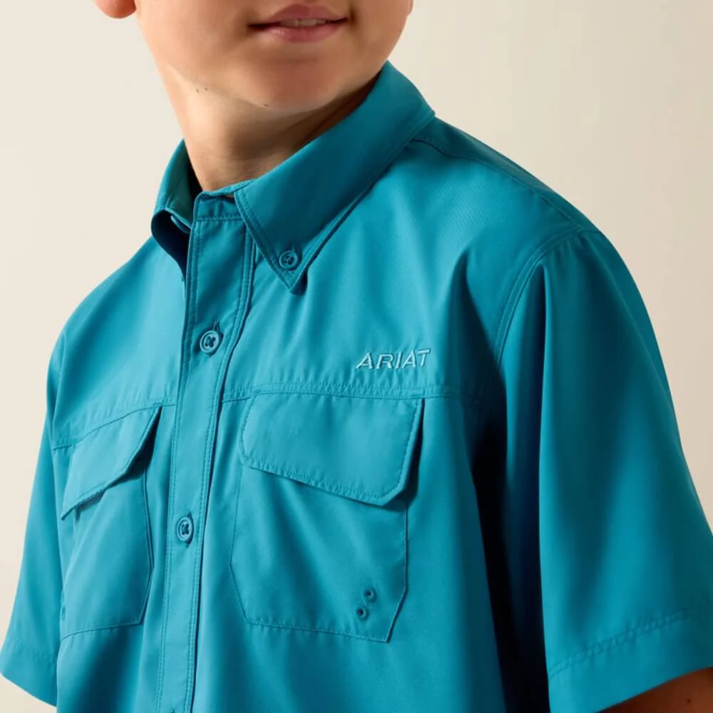 Ariat Boys VentTEK Outbound Shirt Blue Moon Turquoise - 10073499 - Image 4