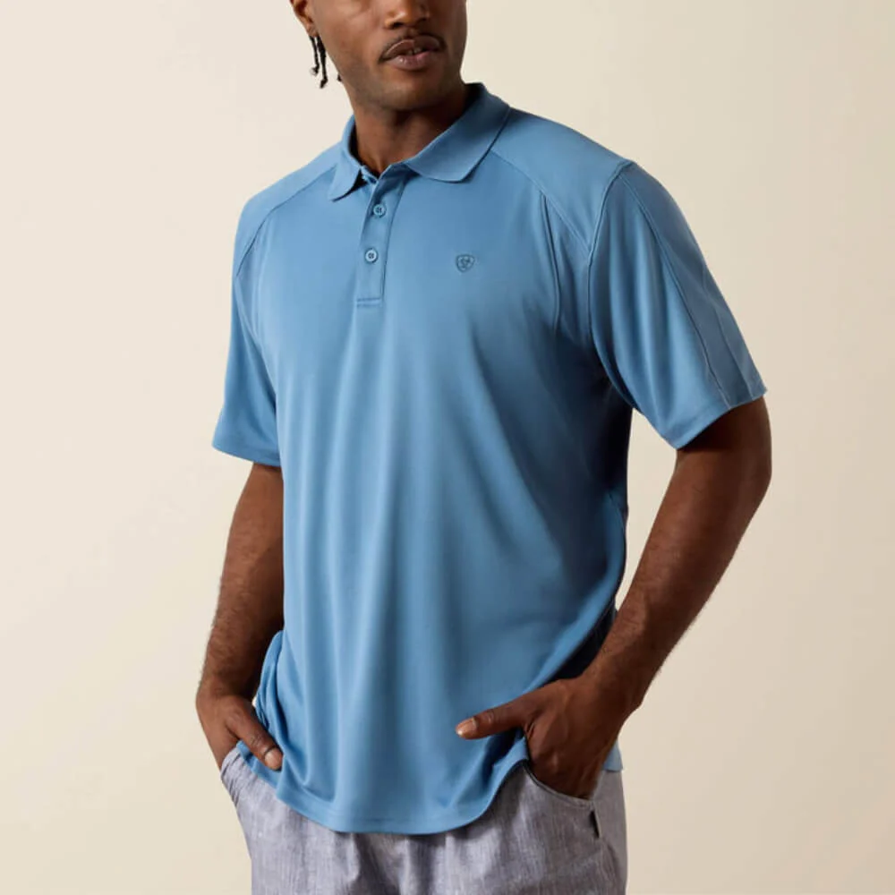 Ariat Mens AC Classic Fit Polo Shirt Captain's Blue - 10071427