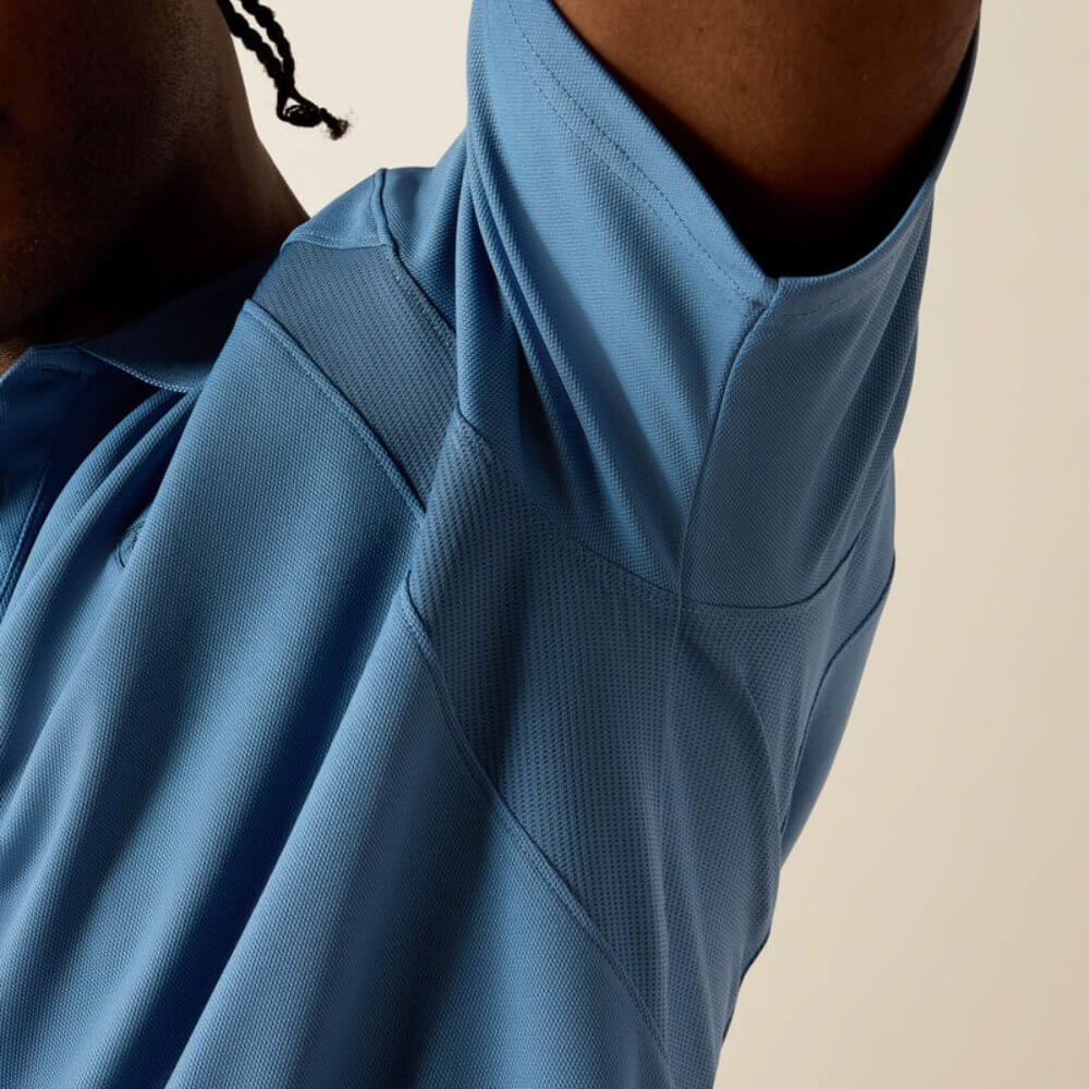 Ariat Mens AC Classic Fit Polo Shirt Captain's Blue - 10071427 - Image 4