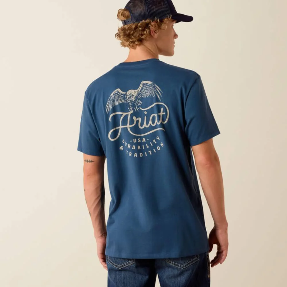 Ariat Mens Drop Down Eagle Classic Fit T-Shirt Key Largo - 10073417 - Image 2