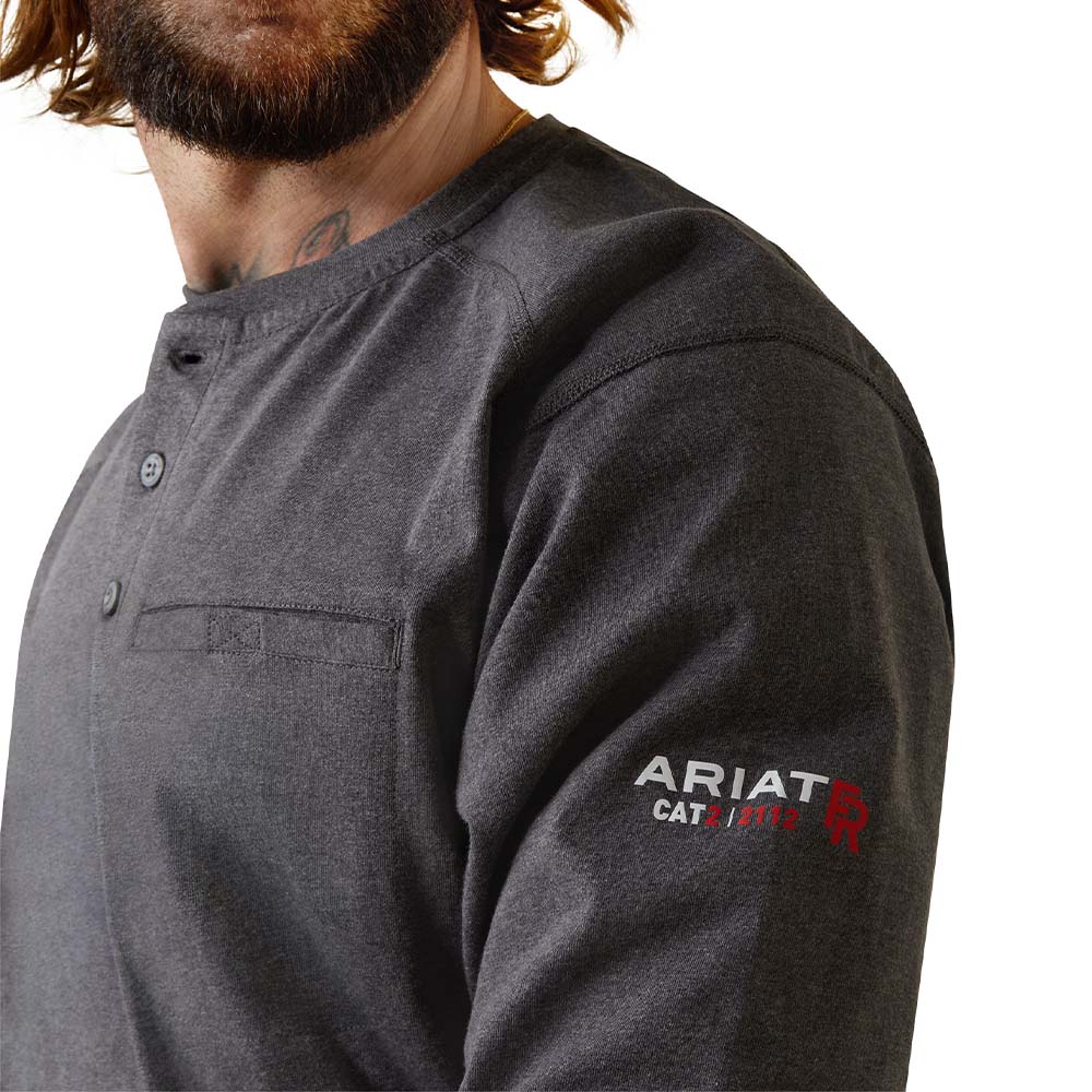 Ariat Mens FR Air Refinery Row Henley Work T-Shirt - 10043775 - Image 3