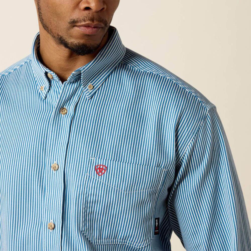 Ariat Mens FR Flame Resistant Blue Work Shirt - 10012250 - Image 3