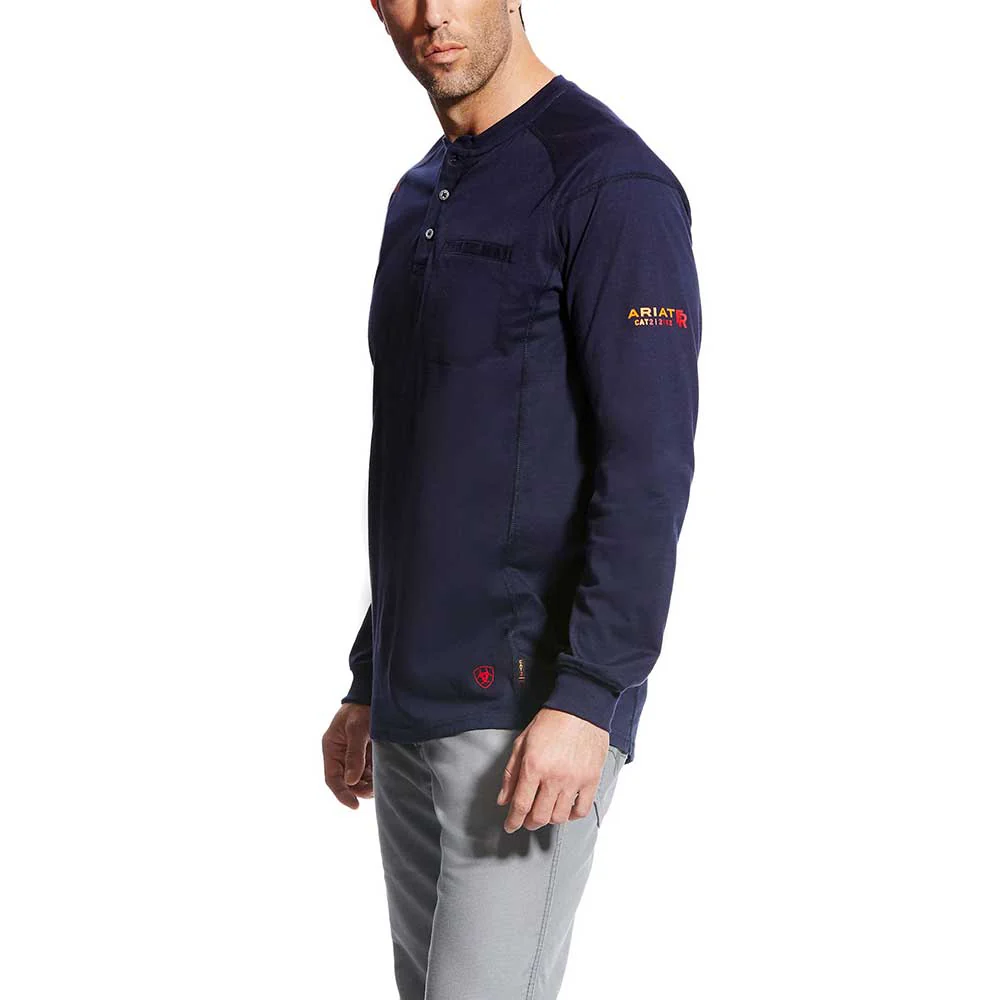 Ariat Mens FR Flame Resistant Work Shirt Navy Blue - 10022597