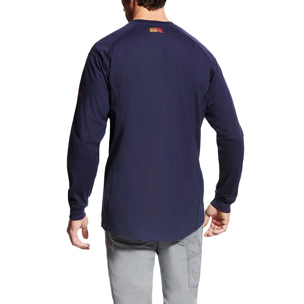 Ariat Mens FR Flame Resistant Work Shirt Navy Blue - 10022597 - Image 2