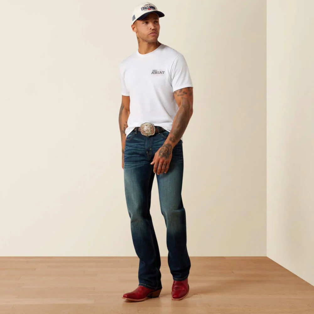 Ariat Mens Freedom Flow T-Shirt White - 10080253 - Image 4