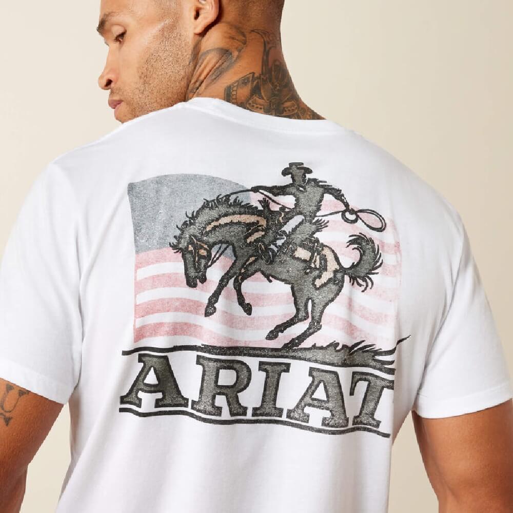 Ariat Mens Freedom Flow T-Shirt White - 10080253 - Image 6