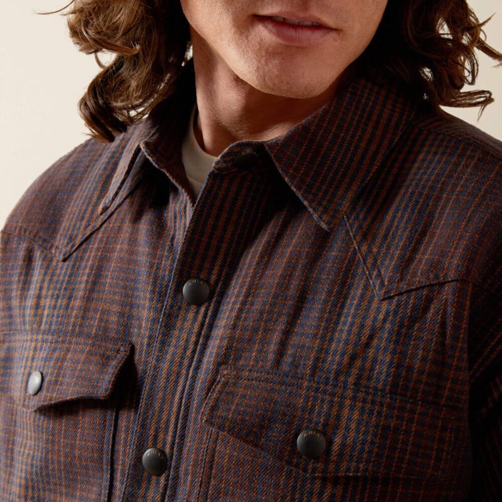 Ariat Mens Holbrook Retro Shirt Jacket Brown - 10065818 - Image 3