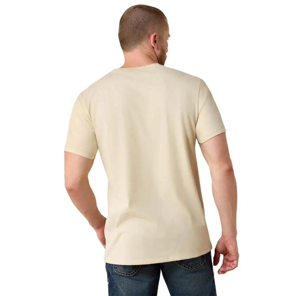 Ariat Mens Land of the Free Farm Shield T-Shirt Cream - 10071190 - Image 2