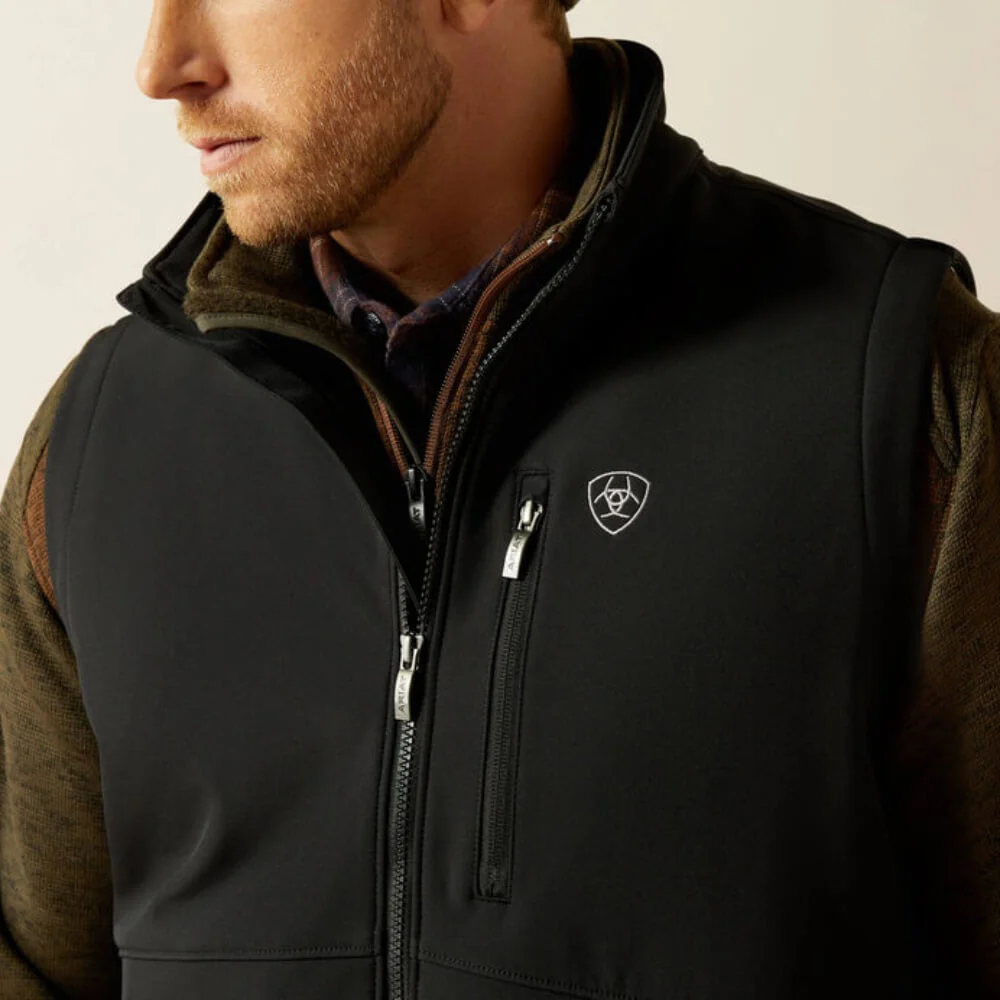 Ariat Mens Logo Softshell Vest Black - 10062587 - Image 4