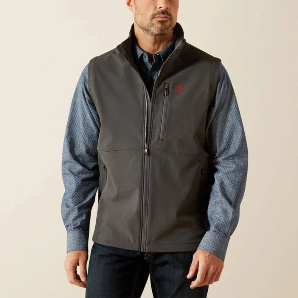 Ariat Mens Logo Softshell Vest Charcoal - 10062588