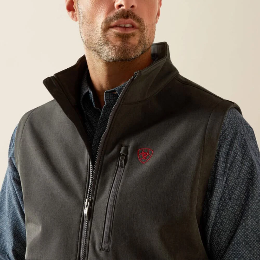 Ariat Mens Logo Softshell Vest Charcoal - 10062588 - Image 4