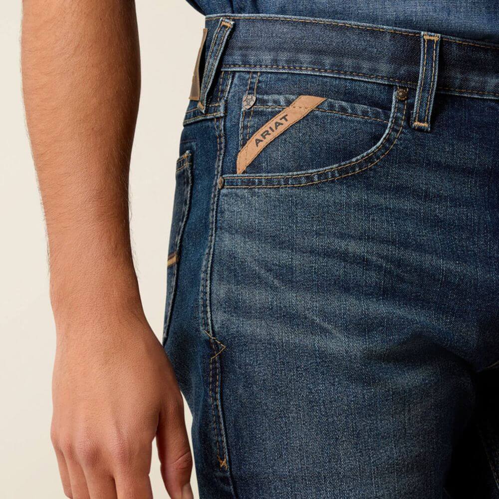 Ariat Mens M7 Slim Ray Classic Rise Pro Series Straight Leg Jeans Encinitas - 10073015 - Image 3