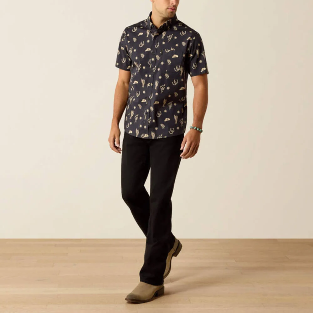 Ariat Mens Mathais Modern Fit Shirt Black - 10072727 - Image 3