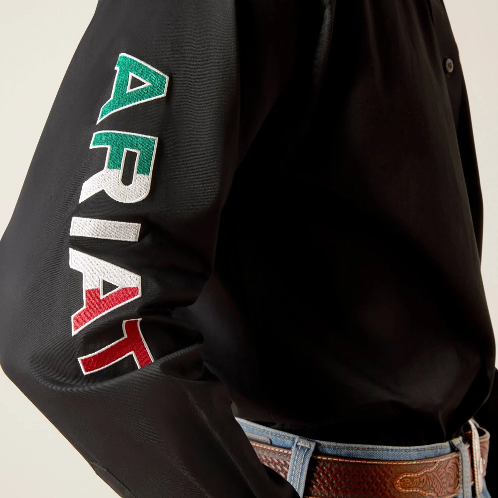 Ariat Mens Mexico Long Sleeve Shirt Black - 10038500 - Image 4