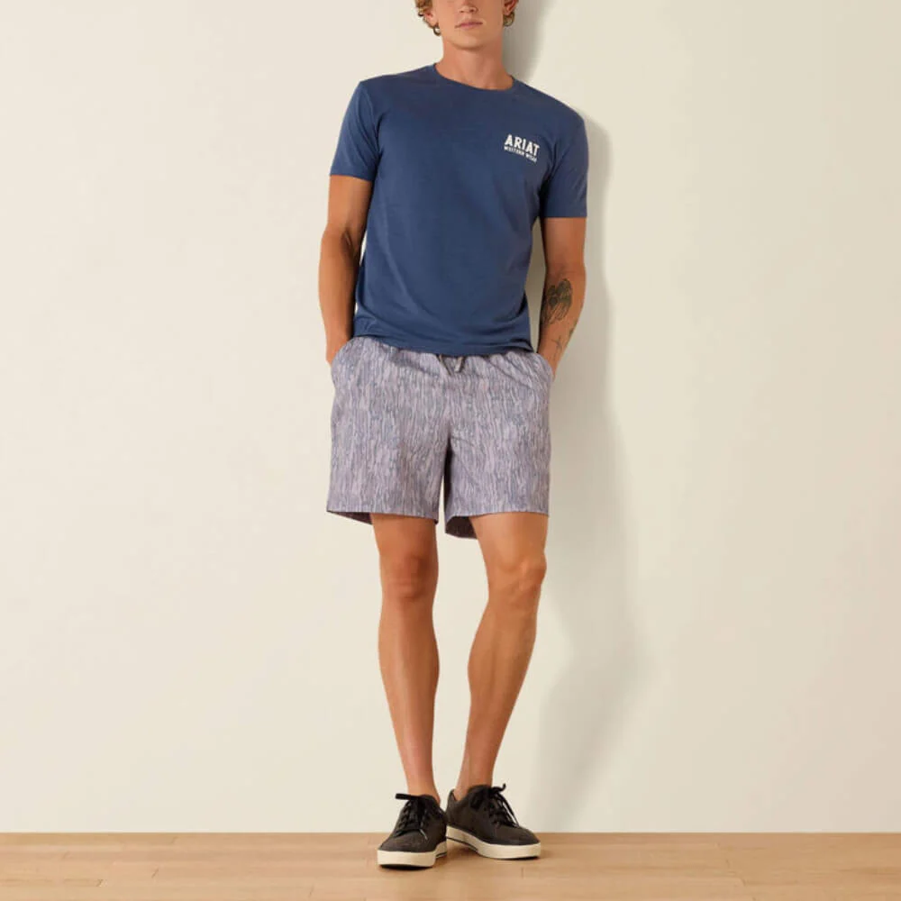 Ariat Mens Outline Shop T-Shirt Navy Heather - 10073961 - Image 3