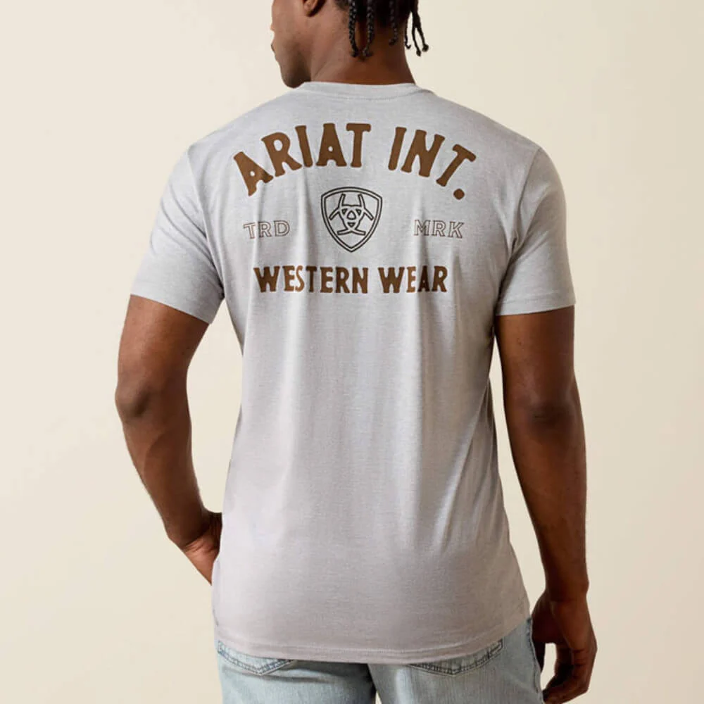 Ariat Mens Outline Shop T-Shirt Pewter - 10073960 - Image 2