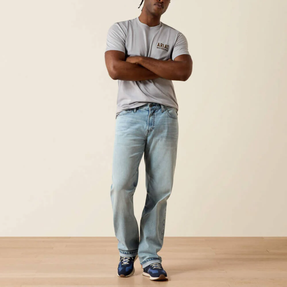 Ariat Mens Outline Shop T-Shirt Pewter - 10073960 - Image 3