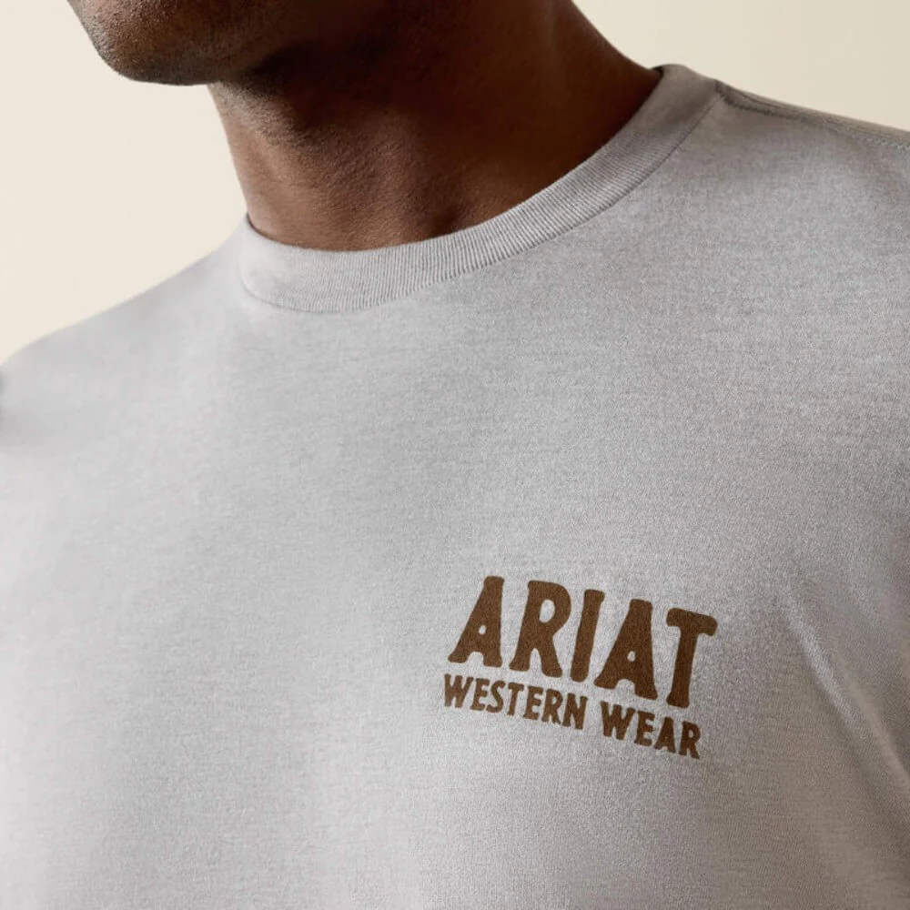 Ariat Mens Outline Shop T-Shirt Pewter - 10073960 - Image 4