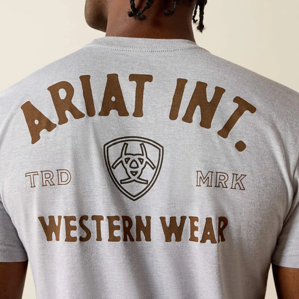 Ariat Mens Outline Shop T-Shirt Pewter - 10073960 - Image 5