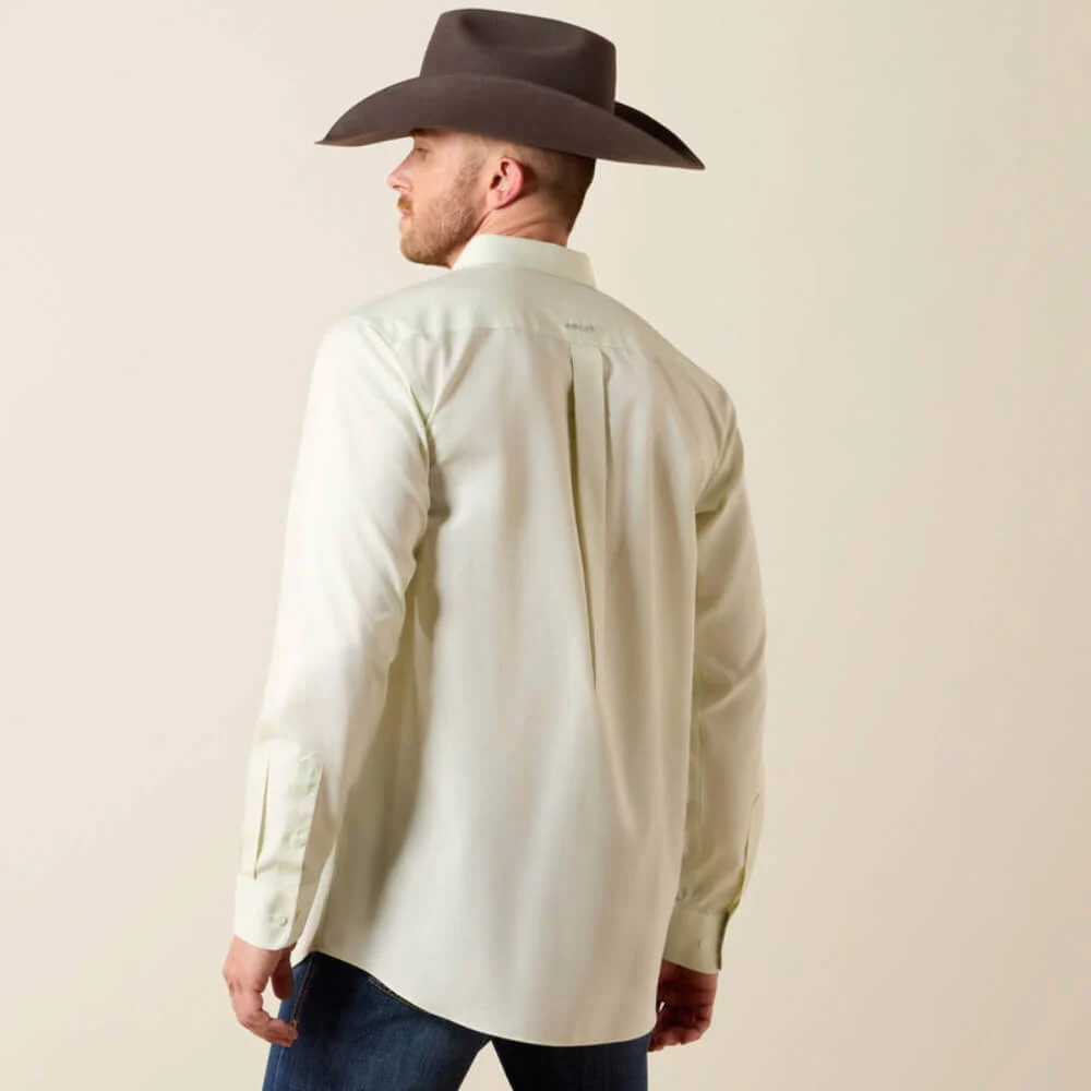 Ariat Mens Oxford Solid Fitted Shirt Laurel Green - 10073500 - Image 2
