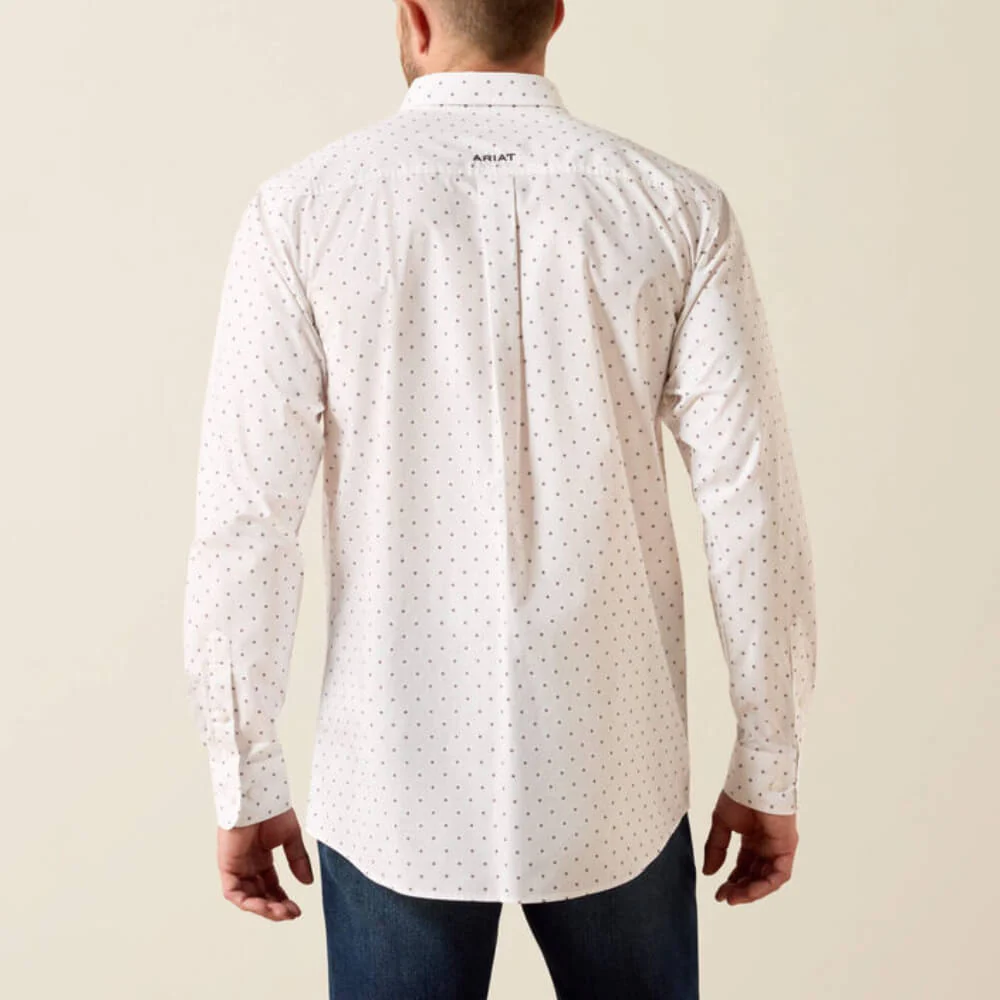 Ariat Mens Prime Fitted Shirt White Geo Dot - 10071596 - Image 2