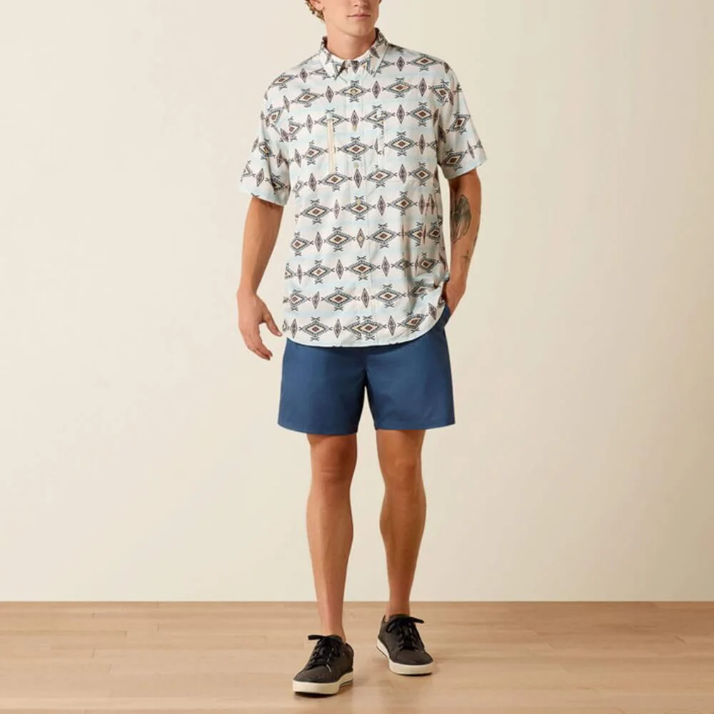 Ariat Mens Printed VentTEK Classic Fit Shirt Off White - 10071056 - Image 3