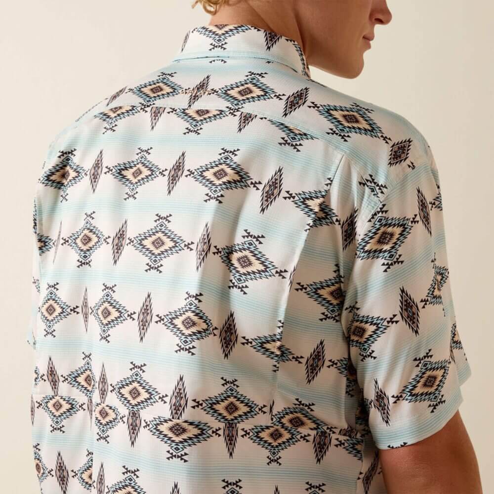 Ariat Mens Printed VentTEK Classic Fit Shirt Off White - 10071056 - Image 4