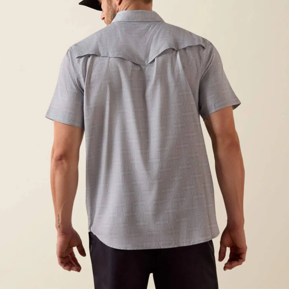 Ariat Mens Printed VentTEK Western Fitted Snap Shirt Sky Rocket - 10071044 - Image 2
