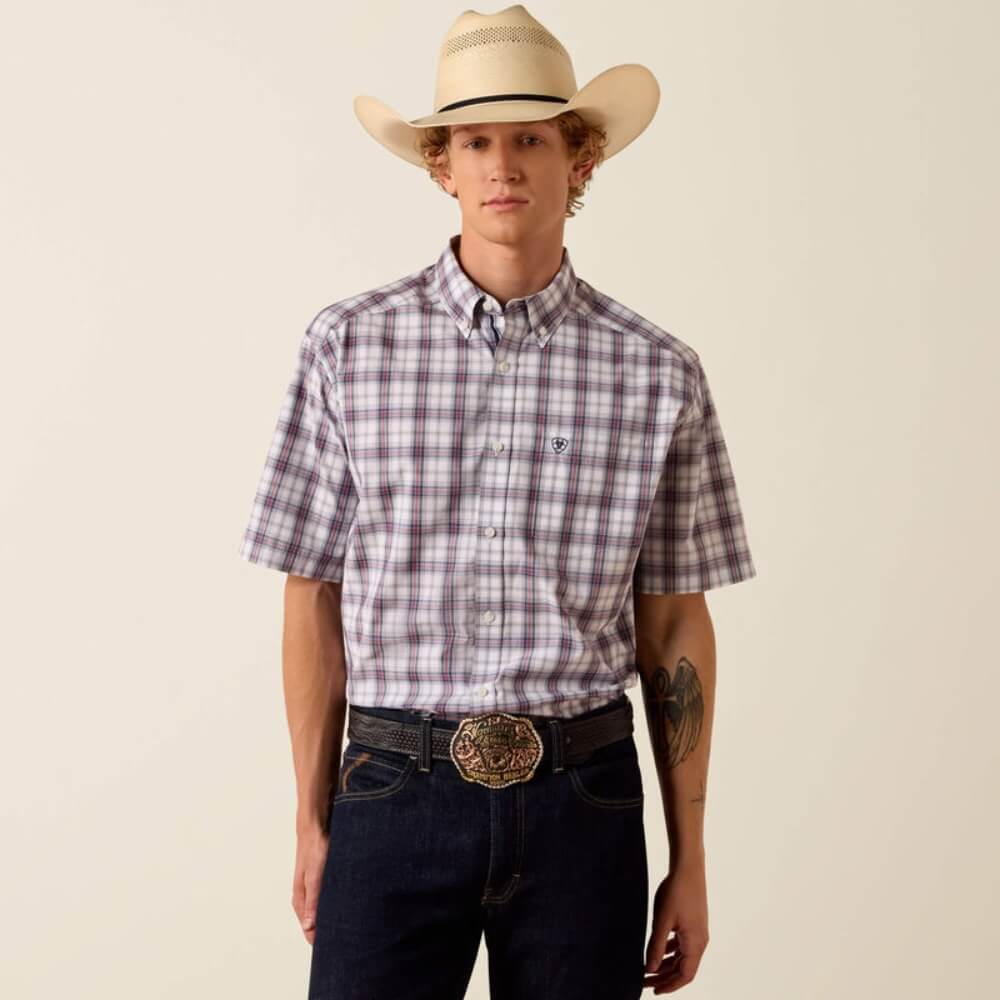 Ariat Mens Pro Series Brodie Classic Fit Shirt White Multi Plaid - 10073605