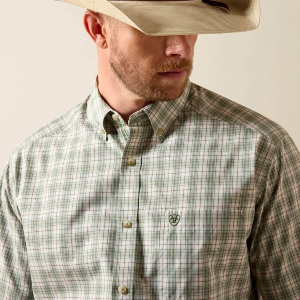 Ariat Mens Pro Series Shane Classic Fit Shirt Loden Frost Plaid - 10073607 - Image 4