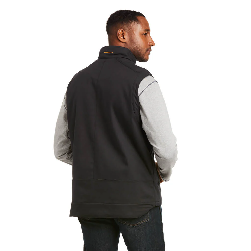 Ariat Mens Rebar Black DuraCanvas Work Vest - 10023933 - Image 2