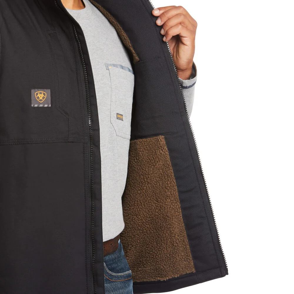 Ariat Mens Rebar Black DuraCanvas Work Vest - 10023933 - Image 3