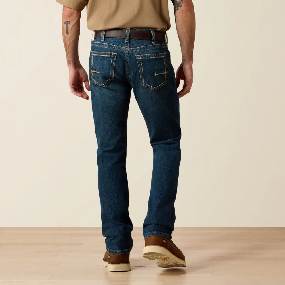 Ariat Mens Rebar M7 Edge Stackable Straight Leg Work Jeans - 10034628 - Image 2