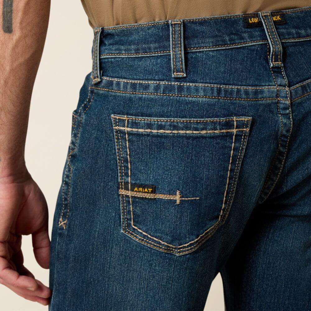 Ariat Mens Rebar M7 Edge Stackable Straight Leg Work Jeans - 10034628 - Image 3