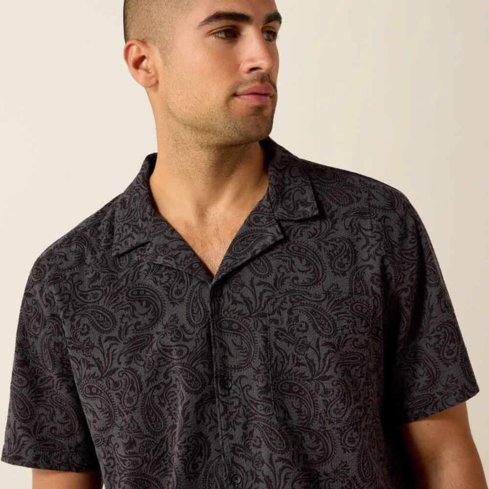 Ariat Mens Retro Camp Classic Fit Shirt Shale - 10071692 - Image 4