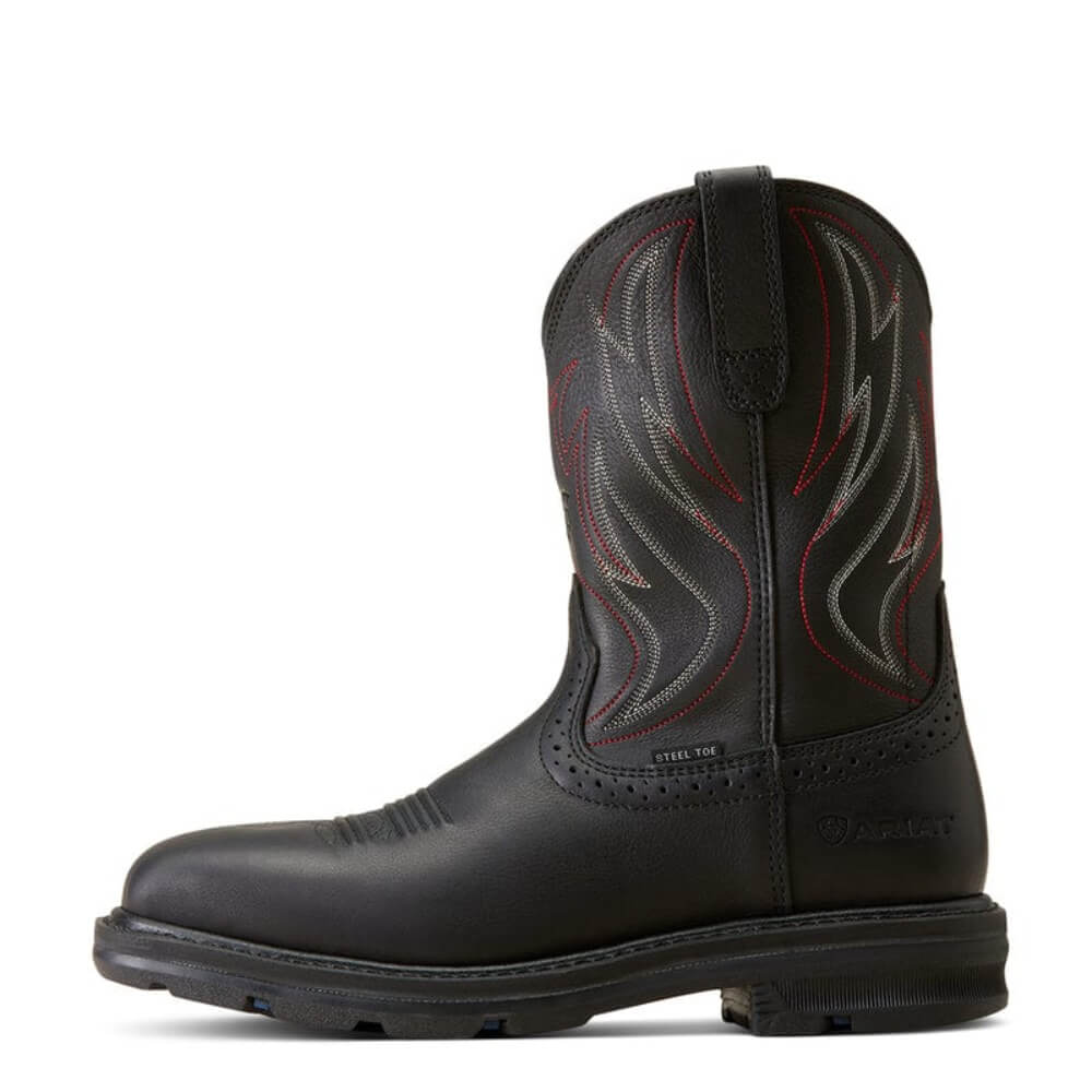 Ariat Mens Sierra Shock Shield Black Steel Toe Work Boots - 10046929 - Image 2