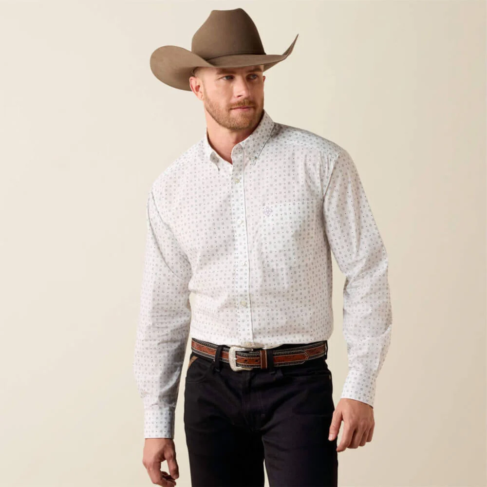 Ariat Mens Somers Classic Fit Shirt White Multi - 10073594
