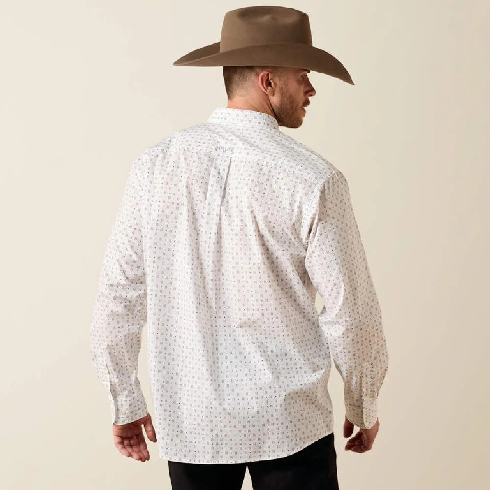 Ariat Mens Somers Classic Fit Shirt White Multi - 10073594 - Image 2