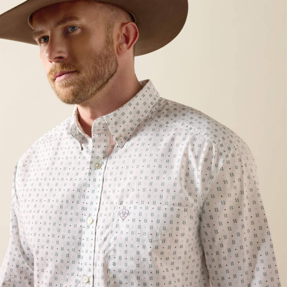 Ariat Mens Somers Classic Fit Shirt White Multi - 10073594 - Image 4