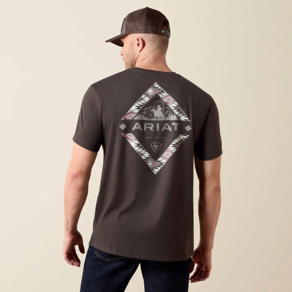 Ariat Mens Southwest Mountain Man T-Shirt Vintage Black - 10062951 - Image 2