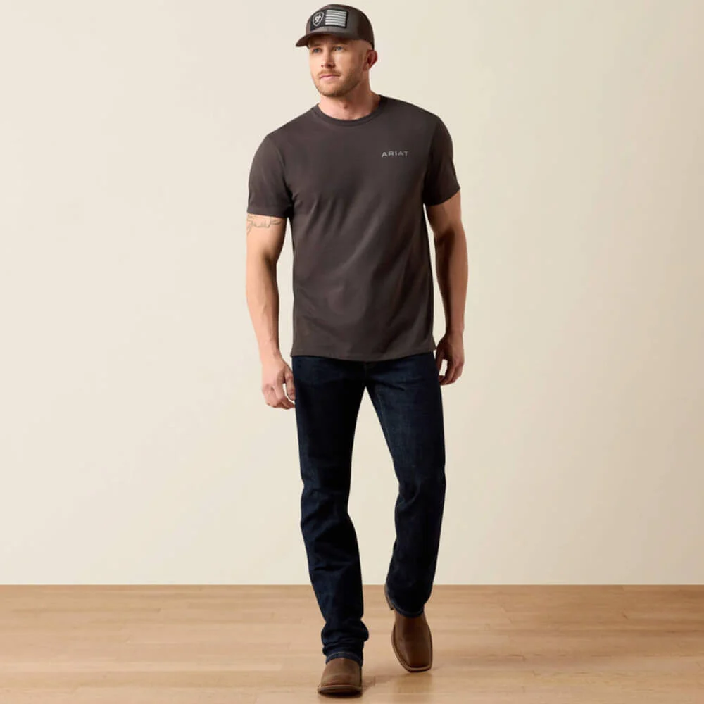 Ariat Mens Southwest Mountain Man T-Shirt Vintage Black - 10062951 - Image 3