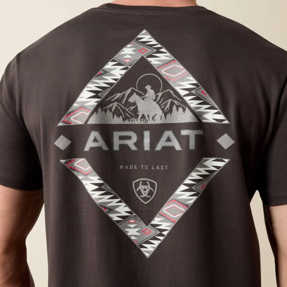 Ariat Mens Southwest Mountain Man T-Shirt Vintage Black - 10062951 - Image 5