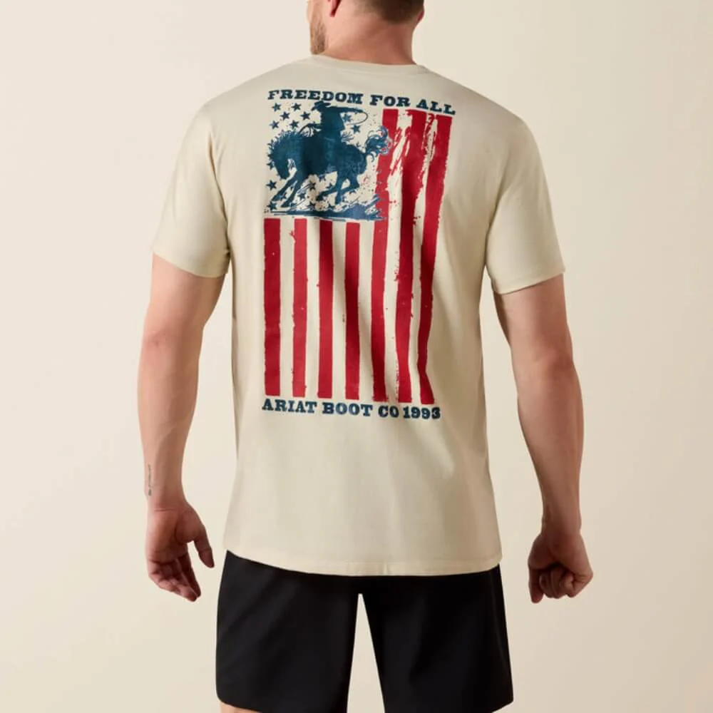 Ariat Mens Split Freedom Painted T-Shirt Natural - 10071200 - Image 2