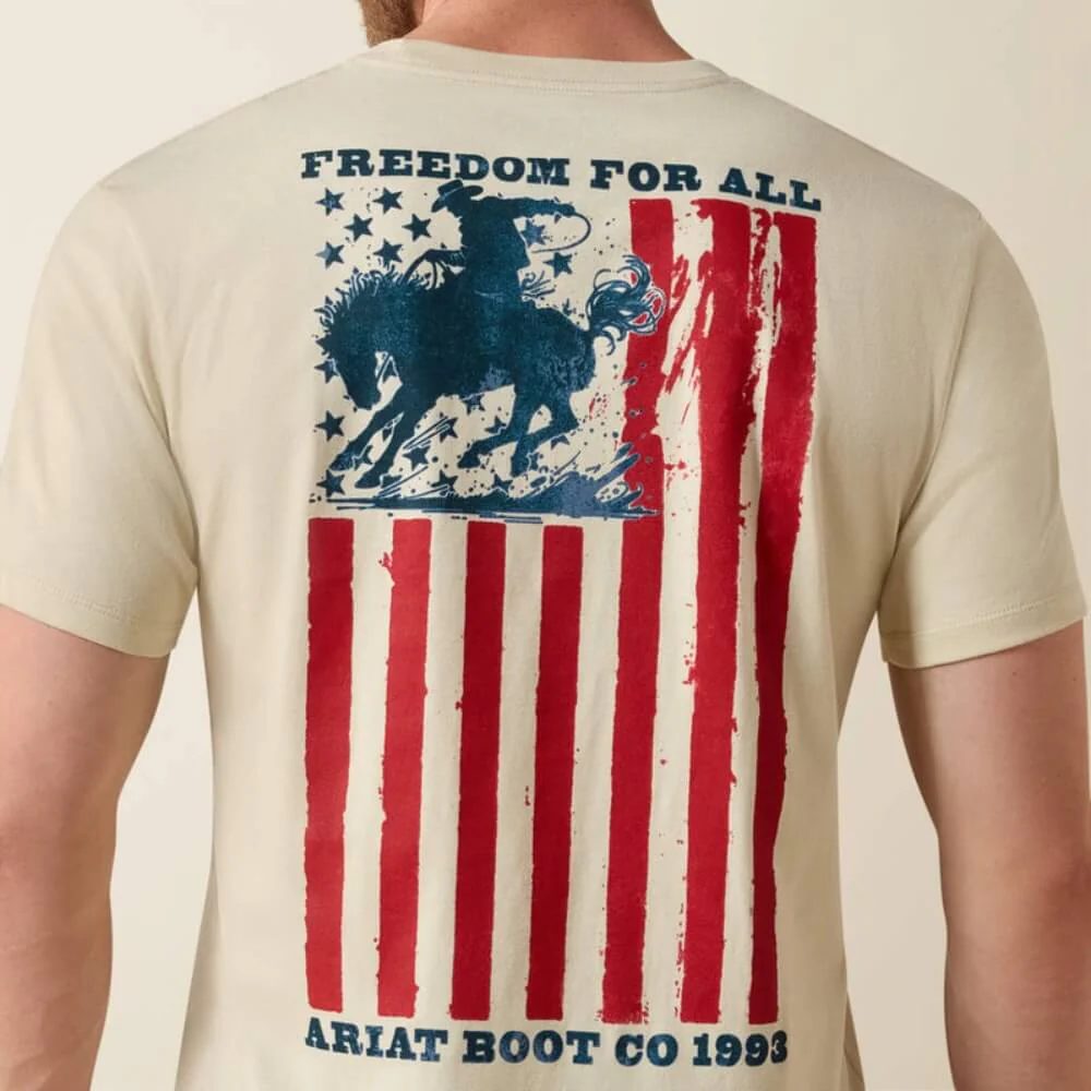 Ariat Mens Split Freedom Painted T-Shirt Natural - 10071200 - Image 5