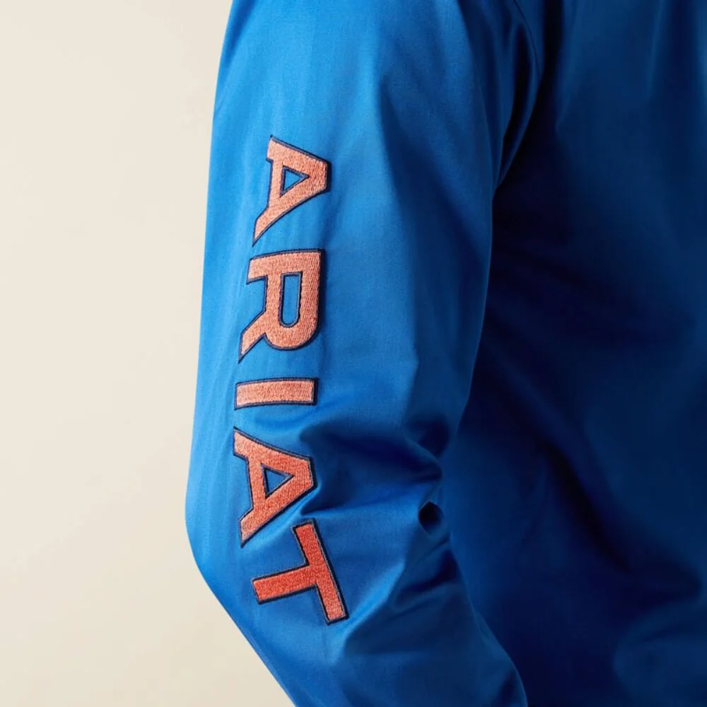 Ariat Mens Team Logo Twill Classic Fit Shirt Blue/Orange - 10059136 - Image 5