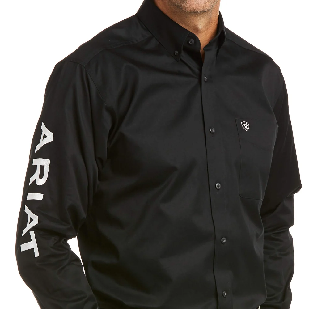 Ariat Mens Team Logo Twill Fitted Shirt Black - 10034231 - Image 4