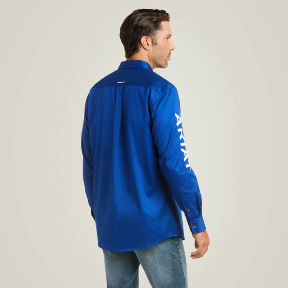 Ariat Mens Team Logo Twill Fitted Shirt Ultramarine - 10034232 - Image 2