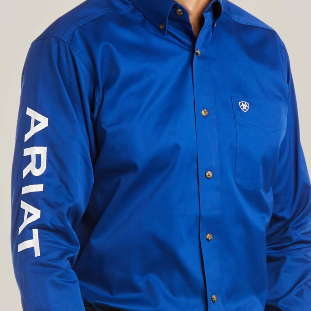 Ariat Mens Team Logo Twill Fitted Shirt Ultramarine - 10034232 - Image 3